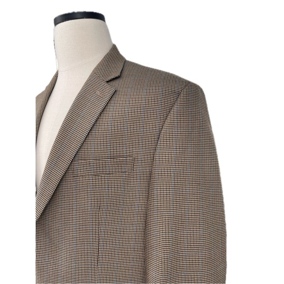 Lauren Ralph Lauren Men's Blazer 44R Brown Cream Herringbone Business - Picture 5 of 10